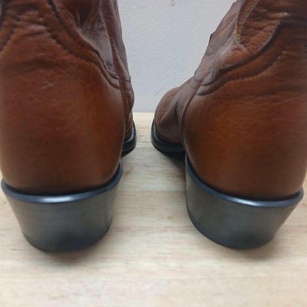 Tony Lama CZ872 9.5 D Peanut Brittle Brown Ostrich Cowboy Western Boots - Picture 12 of 16